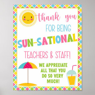 Sol-Sational Teacher Apprecision Sign Poster