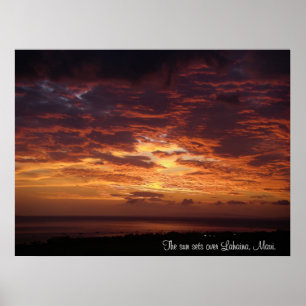 Sol sätter sig över Lahaina, Maui Poster