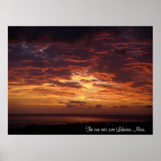 Sol sätter sig över Lahaina, Maui Poster