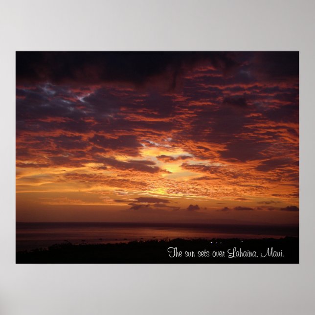 Sol sätter sig över Lahaina, Maui Poster (Framsidan)