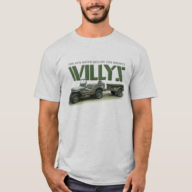 Sol sätts aldrig på Willys Light-Färgaden Shirt Tee Shirt (Framsida)