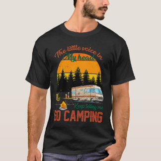 Sol Set Retro Camping Camper Little Voice i min T Shirt