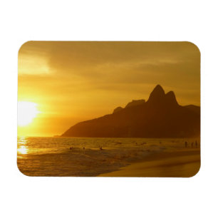 Sol Set vid Ipanema Beach Brasilien Magnet
