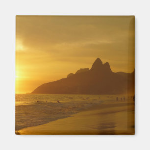 Sol Set vid Ipanema Beach Brasilien Magnet