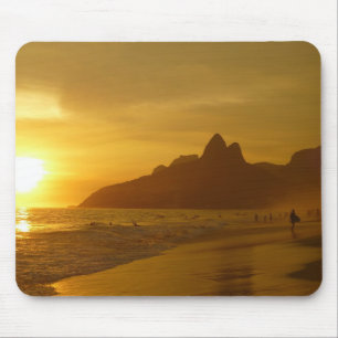 Sol Set vid Ipanema Beach Brasilien Musmatta