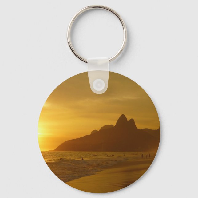 Sol Set vid Ipanema Beach Brasilien Nyckelring (Framsida)