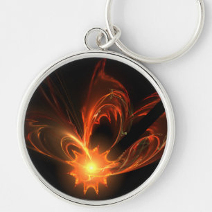 Sol- signalljusEbsq konst Keychain Rund Silverfärgad Nyckelring