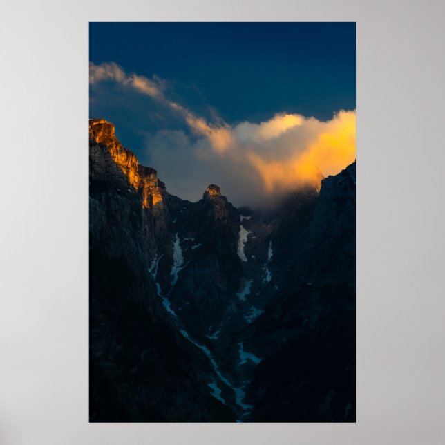 Sol sista utandningsluft på stora berg poster (Framsidan)