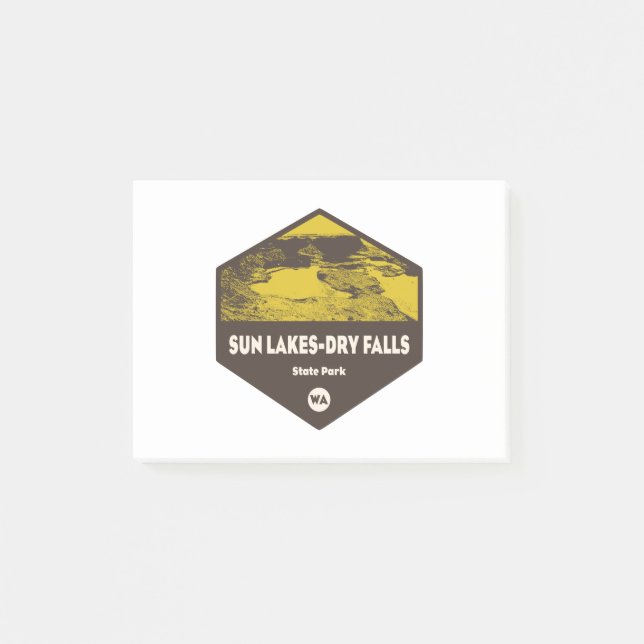 Sol-Sjöar-Dry Falls State Park Washington Washingt Post-it Block (Framsida)