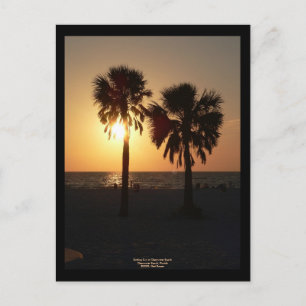 Sol sjönk vid Clearwater Beach, Florida Vykort