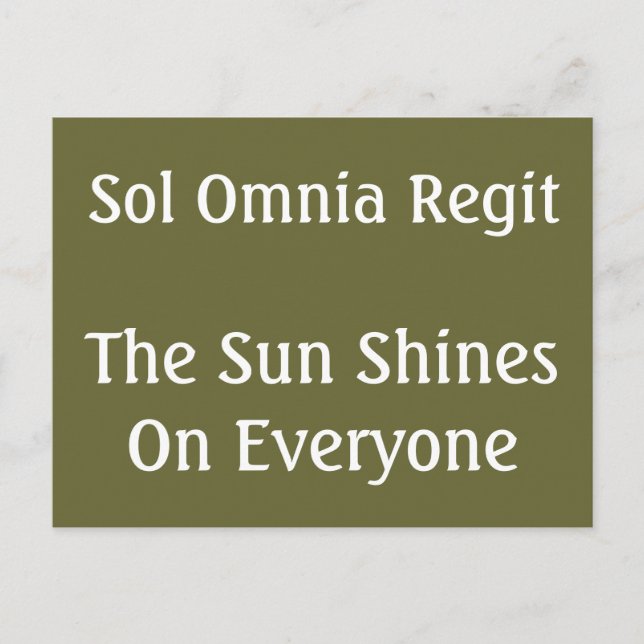 Sol skiner - latinska citat vykort (Framsida)