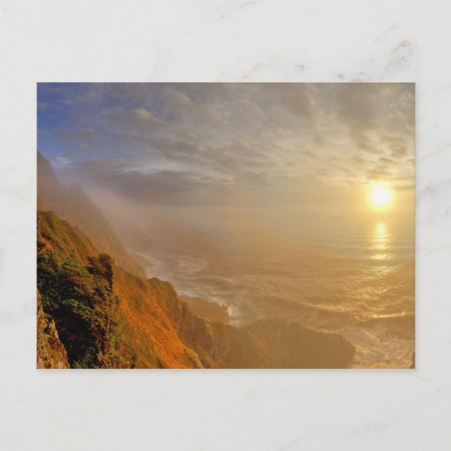 Sol skjuter över Stilla havet från Heceta Vykort (Framsida)