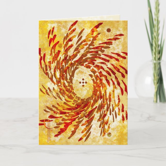 Sol- snurrande kort (Framsida)