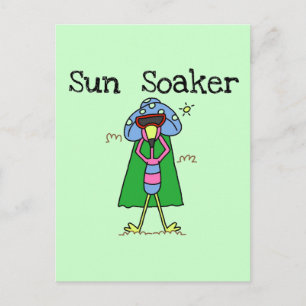 Sol Soaker Flamingo Tshirts och Gifts Vykort
