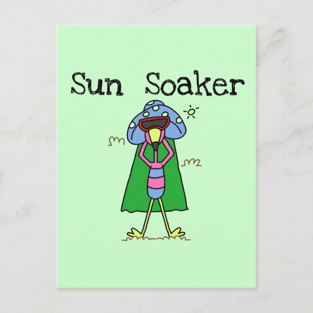 Sol Soaker Flamingo Tshirts och Gifts Vykort (Framsida)