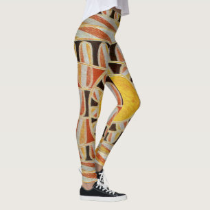 SOL SOLAR ENERGY Abstrakt Geometric Gult,Vit Leggings
