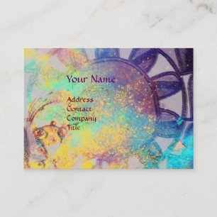 SOL SOLAR ENERGY MONOGRAM Blue rosa fuchsia Visitkort