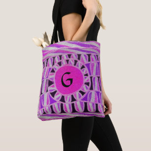 SOL SOLAR ENERGY MONOGRAM Rosa Fuchsia Black Tygkasse