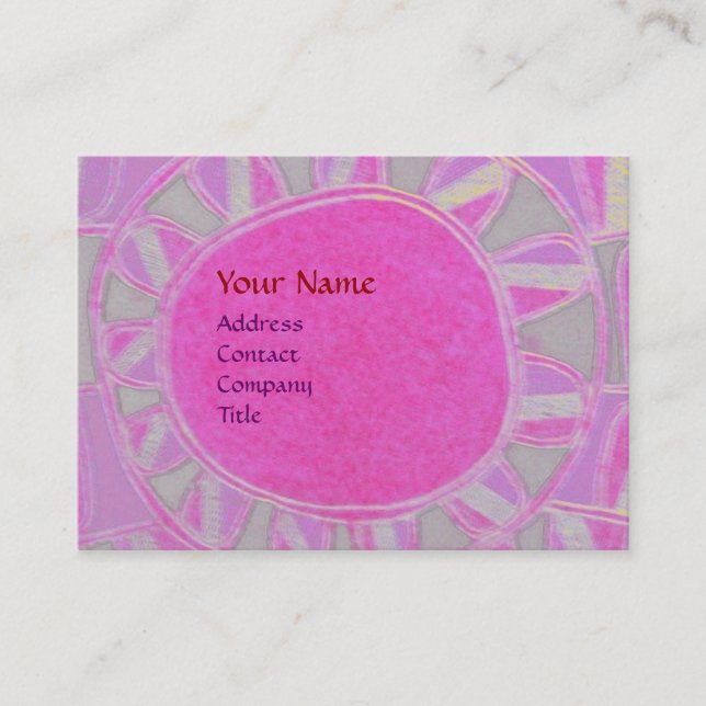 SOL SOLAR ENERGY MONOGRAM rosa fuchsia black Visitkort (Framsida)