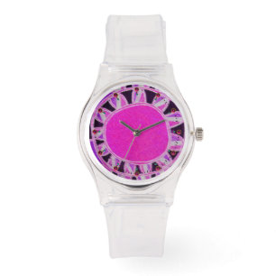 SOL SOLAR ENERGY/ Rosa Fuchsia ,Vit, Svart Armbandsur