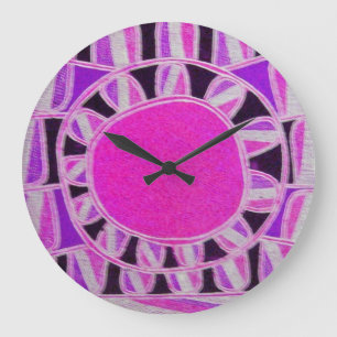 SOL SOLAR ENERGY Rosa Lila Fuchsia White Black Stor Klocka