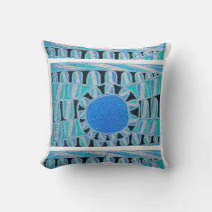 SOL SOLAR ENERGY Teal Blue Black White Kudde