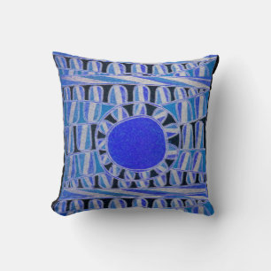 SOL SOLAR ENERGY Teal Blue Black White Kudde