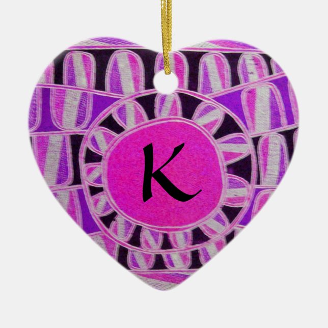 SOL SOLAR ENERGY VALENTINE'S DAY HEART MONOGRAM JULGRANSPRYDNAD KERAMIK (Framsidan)