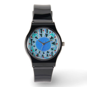 SOL SOLENERGI/ Aqua Blå ,Vit , Svart Armbandsur