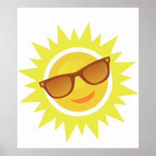 Sol, solglasögon poster