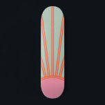 Sol Soluppgång Grönt och Rosa Abstrakt Retro Sunsh Mini Skateboard Bräda 18,5 Cm<br><div class="desc">Sol Skriv ut - Aqua / teal / grönt och rosa - Solskin,  Modern Abstrakt Geometric Sunrise.</div>
