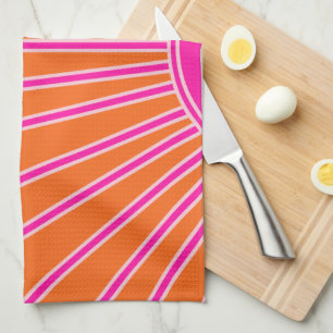 Sol Soluppgång Orange och Shock rosa Solnedgång Kökshandduk