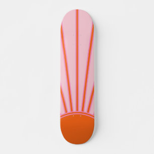 Sol Soluppgång Pastel Rosa och Orange Solskine Mini Skateboard Bräda 18,5 Cm