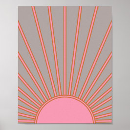 Sol Soluppgång Rosa och Grått Solskin Poster