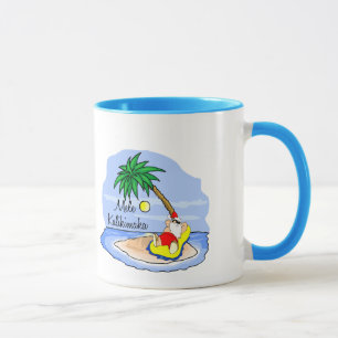 Sol som badar Santa hawaiansk julaftonutslagsplats Mugg