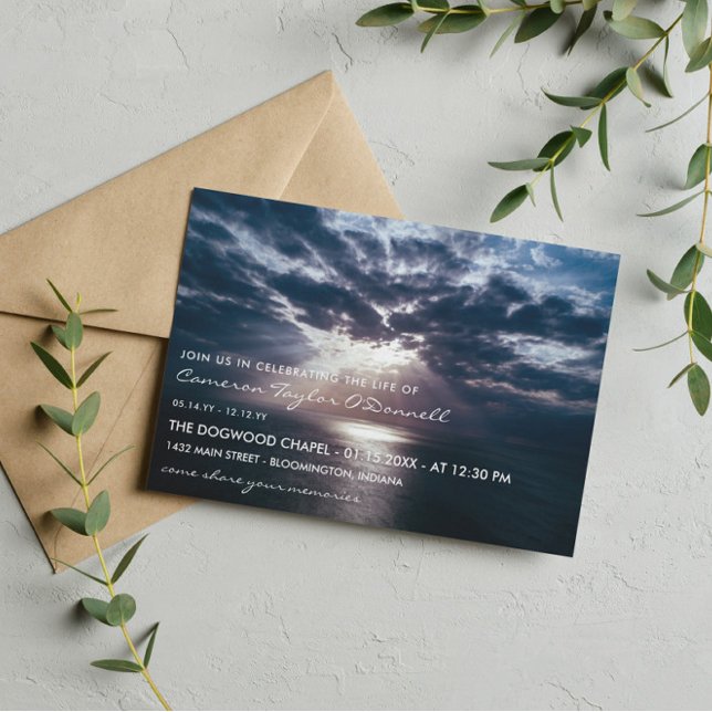 Sol som bryter igenom moln Livsleminne Inbjudningar (Skapare uppladdad)