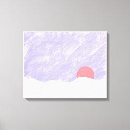 Sol som ligger bakom ett snöberg canvastryck