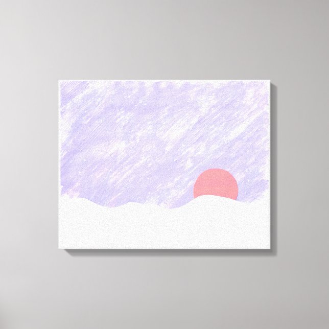 Sol som ligger bakom ett snöberg canvastryck (Framsida)