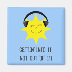 Sol som lyssnar till musik GETTING IN I DEN magnet