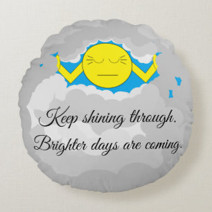 Sol som passerar genom stormmoln: rund kudde