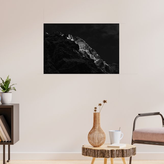 Sol som skiner på bergen poster (Vardagsrum 3)