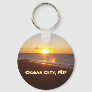 Sol som stigning på Atlanticet Ocean Keychain Nyckelring