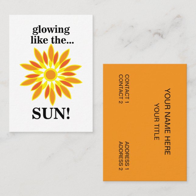 Sol som växer som Sol Visitkort (Fram/baksida)