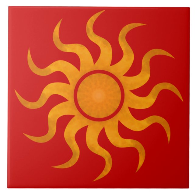 Sol Spicy Red Tile - stor Kakelplatta (Framsidan)
