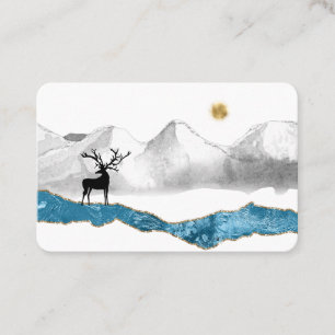 *~* Sol Stage Buck Antler Hjort Mountain Stream Bu Visitkort