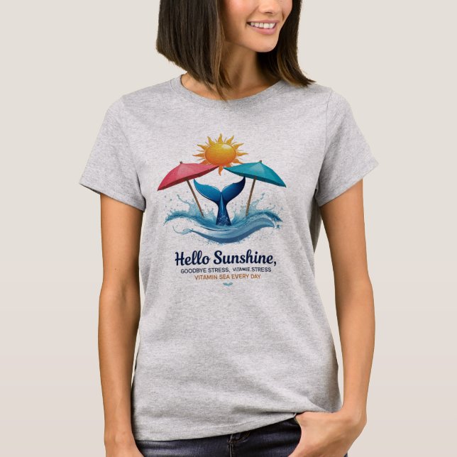 Sol, Stänk och vitaminsjön" Kvinnor i T-Shirt (Framsida)