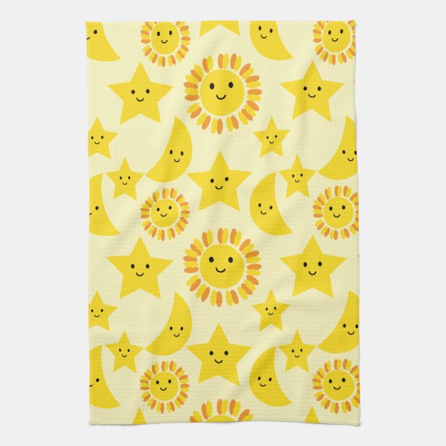 Sol star måne kökshandduk (Vertikal)