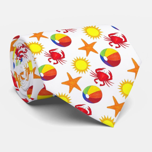 Sol Starfish Crab Beachball Beach Ocean Tie Slips (Rullad)