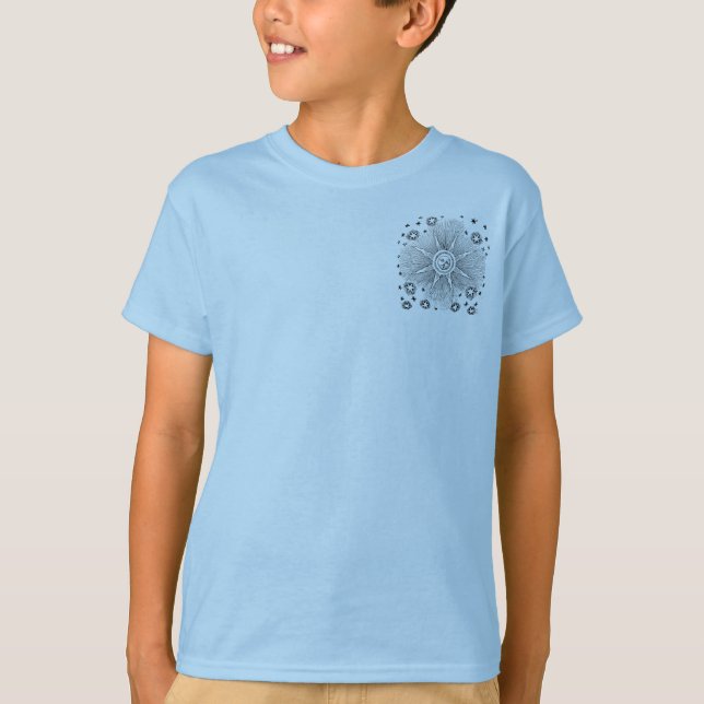 Sol Stars Antique Night Himlar Medieval Zodiac T Shirt (Framsida)