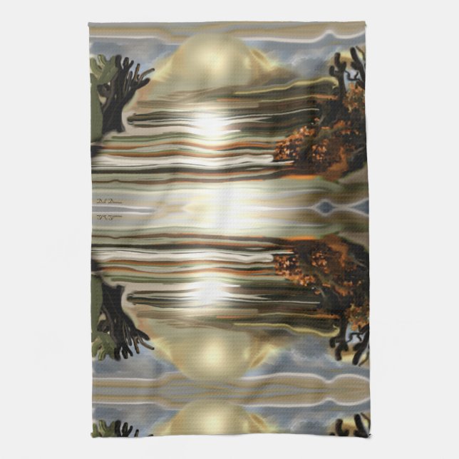 Sol Stiga upp på den sydvästra Abstraktens ökenkon Kökshandduk (Vertikal)